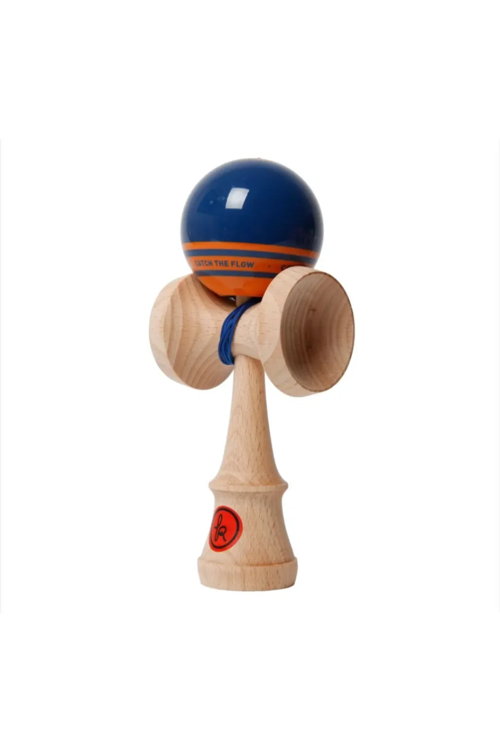 Kendama Record Plus Negru dungi portocalii , Base cup, 18,5 cm, cupe mari si set ata cadou