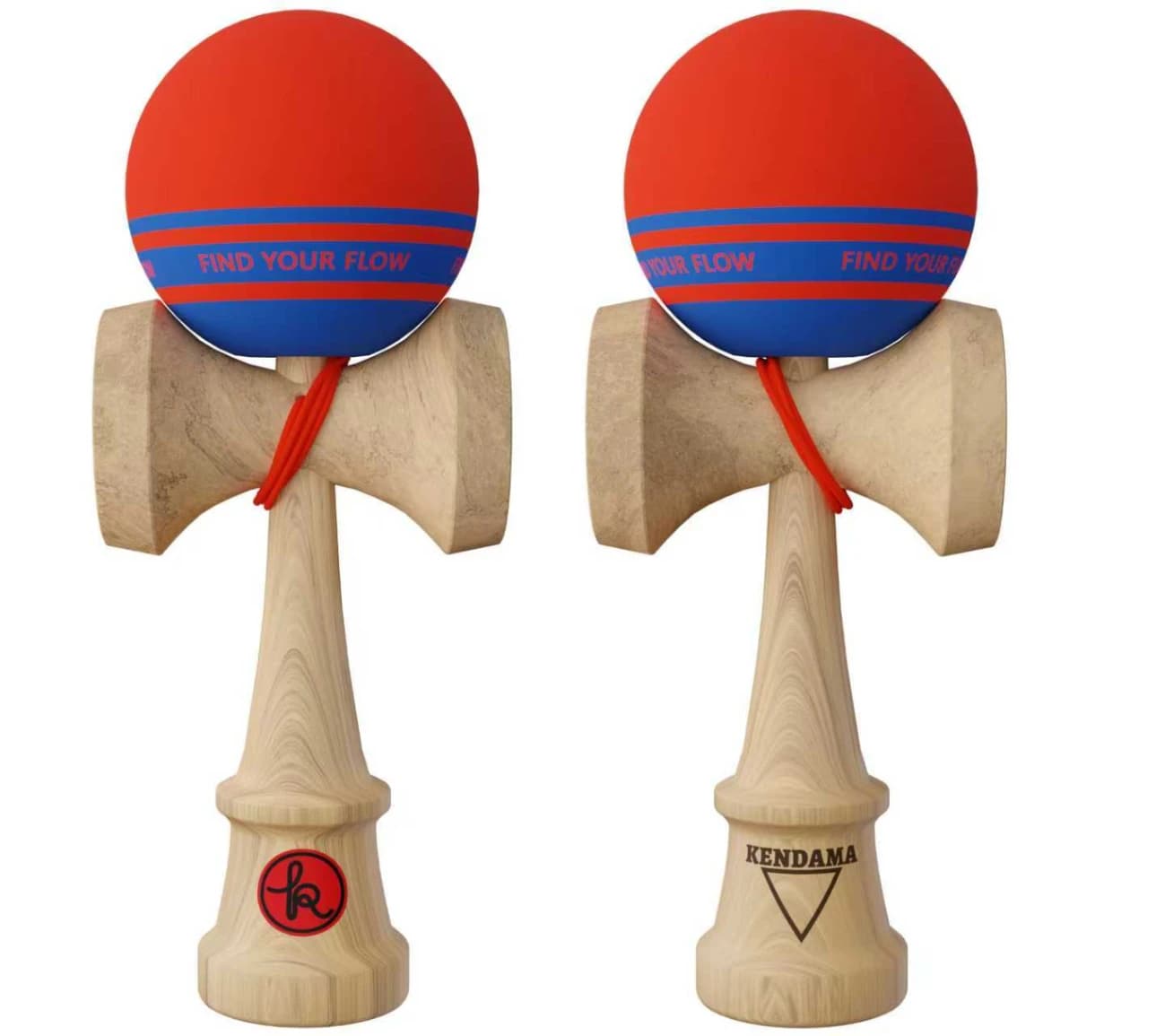 Kendama Record Plus rosu mat, Base cup, cupe mari, 18,5 cm si set ata cadou
