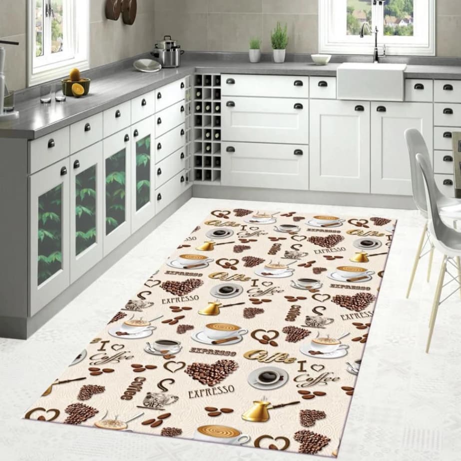 Fotografie produs: Covor bucătărie antiderapant, 120x180 cm - Crem