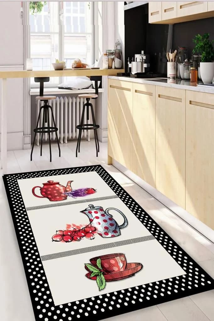 Fotografie produs: Covor Decorativ de Bucatarie cu Model 120 x 180 cm - Galben