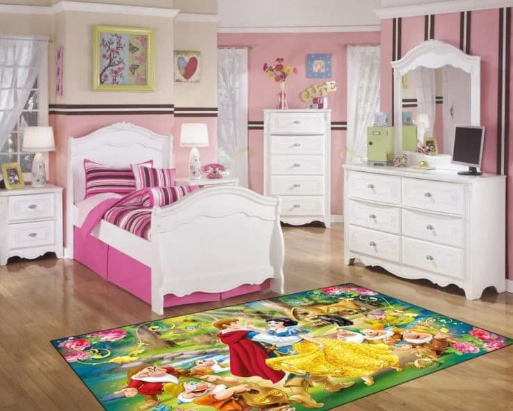 Fotografie produs: Covoras Antiderapant Copii, Model Alba Ca Zapada, 120 x 180 cm - Roz