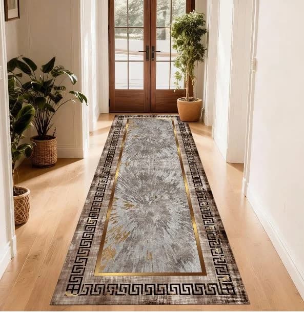 Fotografie produs: Traversa Covor Antiderapant Model Auriu 80 x 300 cm - Auriu