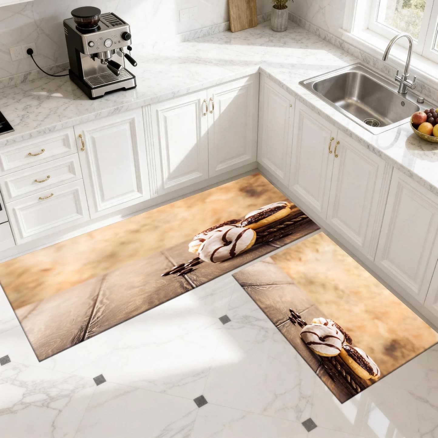 Set 2 covoare de Bucatarie boabe de cafea