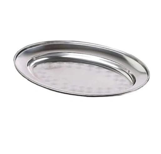 Tavă de servire din oțel inoxidabil, argintiu, 39 cm,