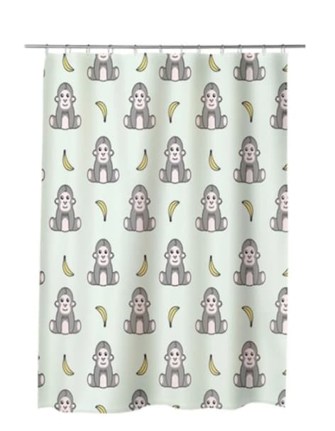 Perdea de dus 180x200 cm, rezistentă la apă și ușor de întreținut maimute
