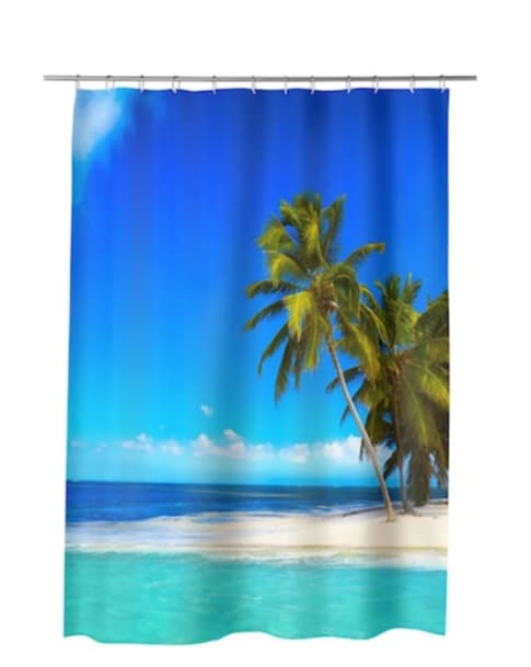 Perdea de baie 180x180 cm, rezistentă la apă și ușor de întreținut plaja 2