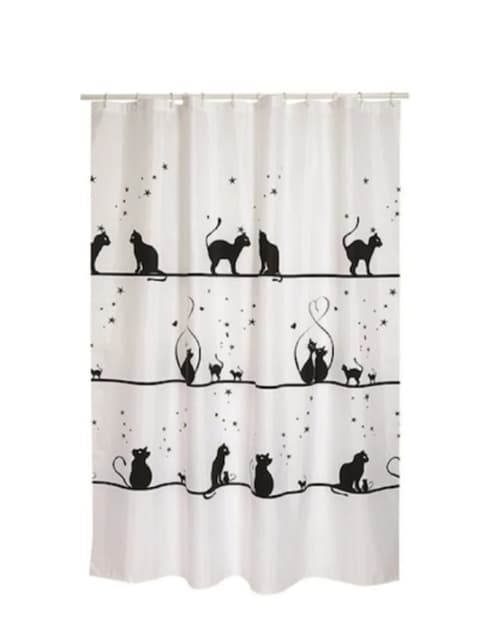 Perdea de baie 180x180 cm, rezistentă la apă și ușor de întreținut pisici