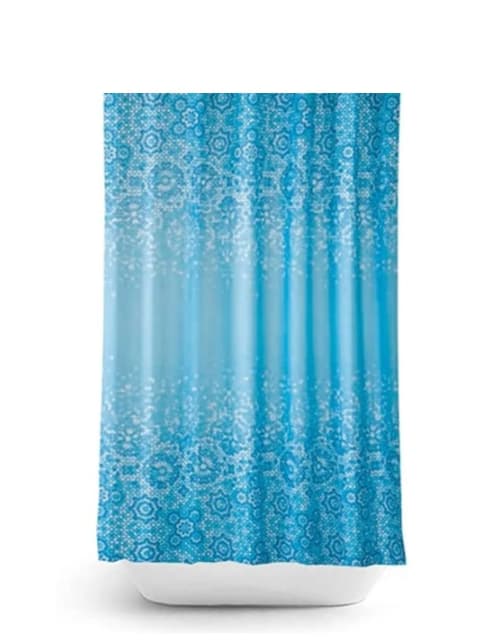 Perdea de baie 180x180 cm, rezistentă la apă și ușor de întreținut model albastru