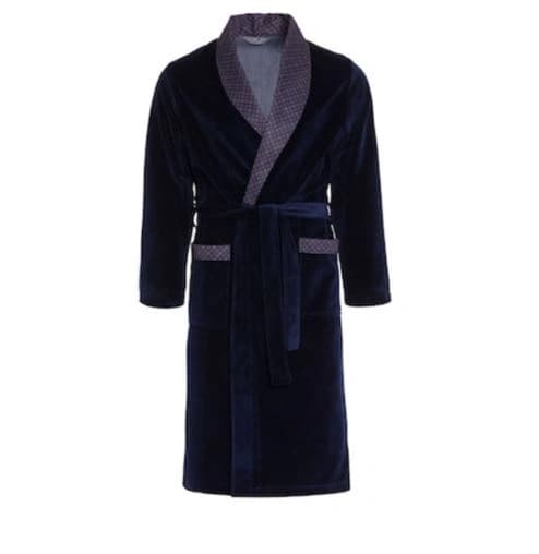 Halat de baie barbatesc, Revise, Velur/Bumbac, Elegant, Bleumarin, Marime XXL Albastru XL