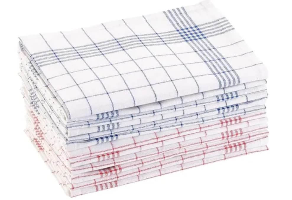 Set 10 prosoape de bucatarie model patrat multicolor