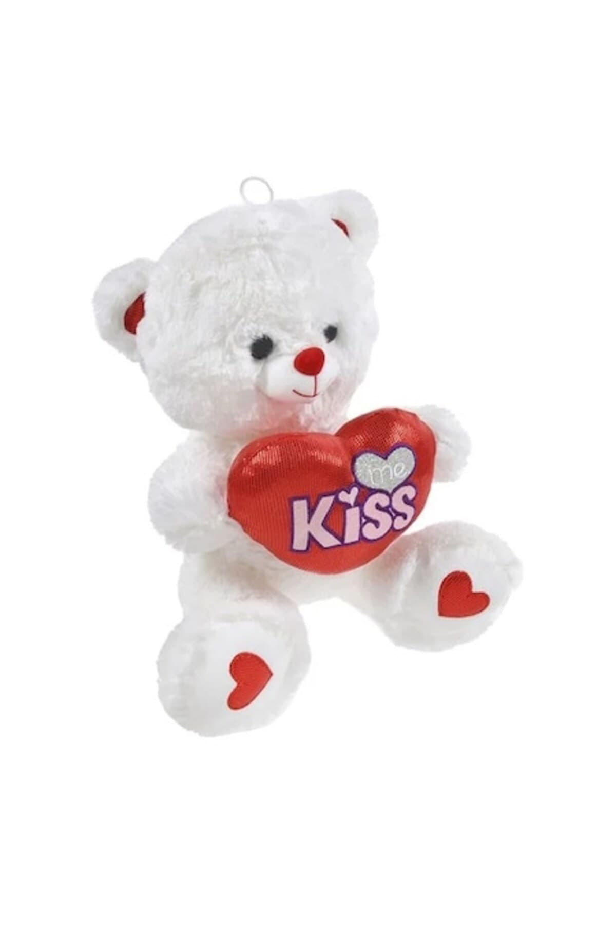Fotografie produs: Ursulet de plus alb cu inima rosie Saruta-ma 30 cm