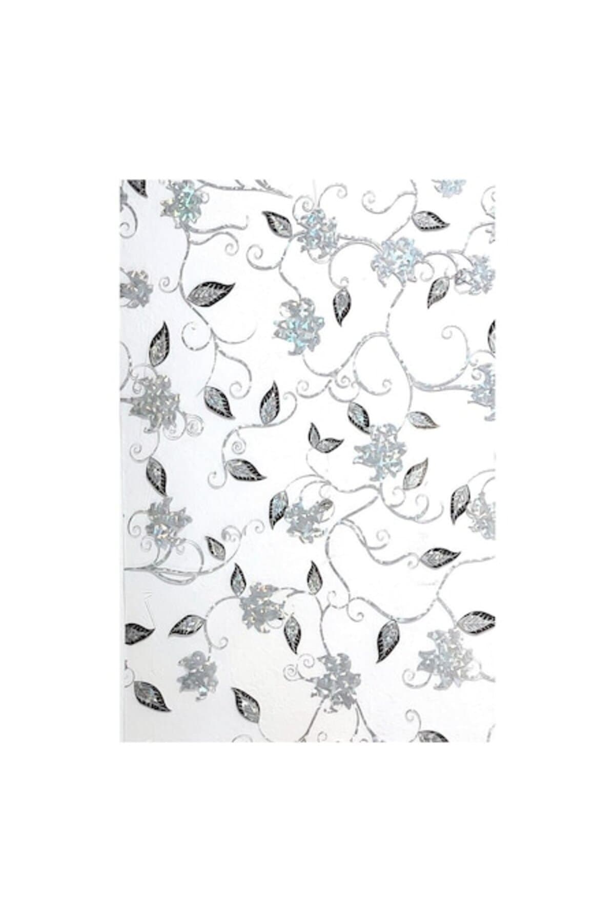 Fotografie produs: Fata de masa transparenta cu model floral argintiu, silicon 100 x 140 cm