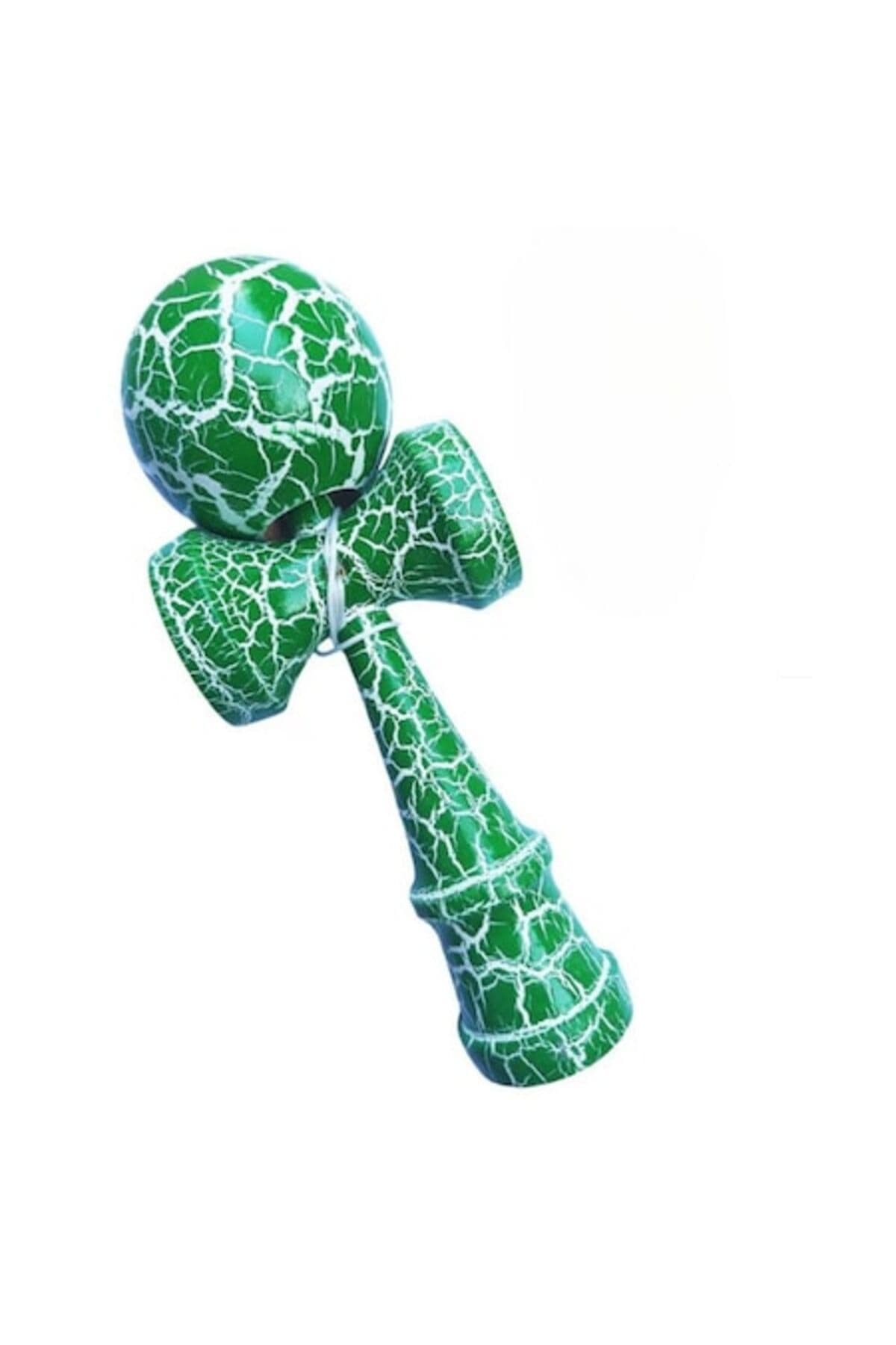 Fotografie produs: Kendama profesionala din lemn, 18 cm, design crapat CRACK, verde
