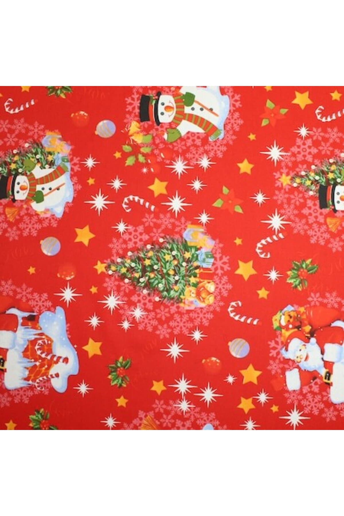 Fotografie produs: Fata de masa de Craciun, 100% bumbac, rosie - 150x260cm