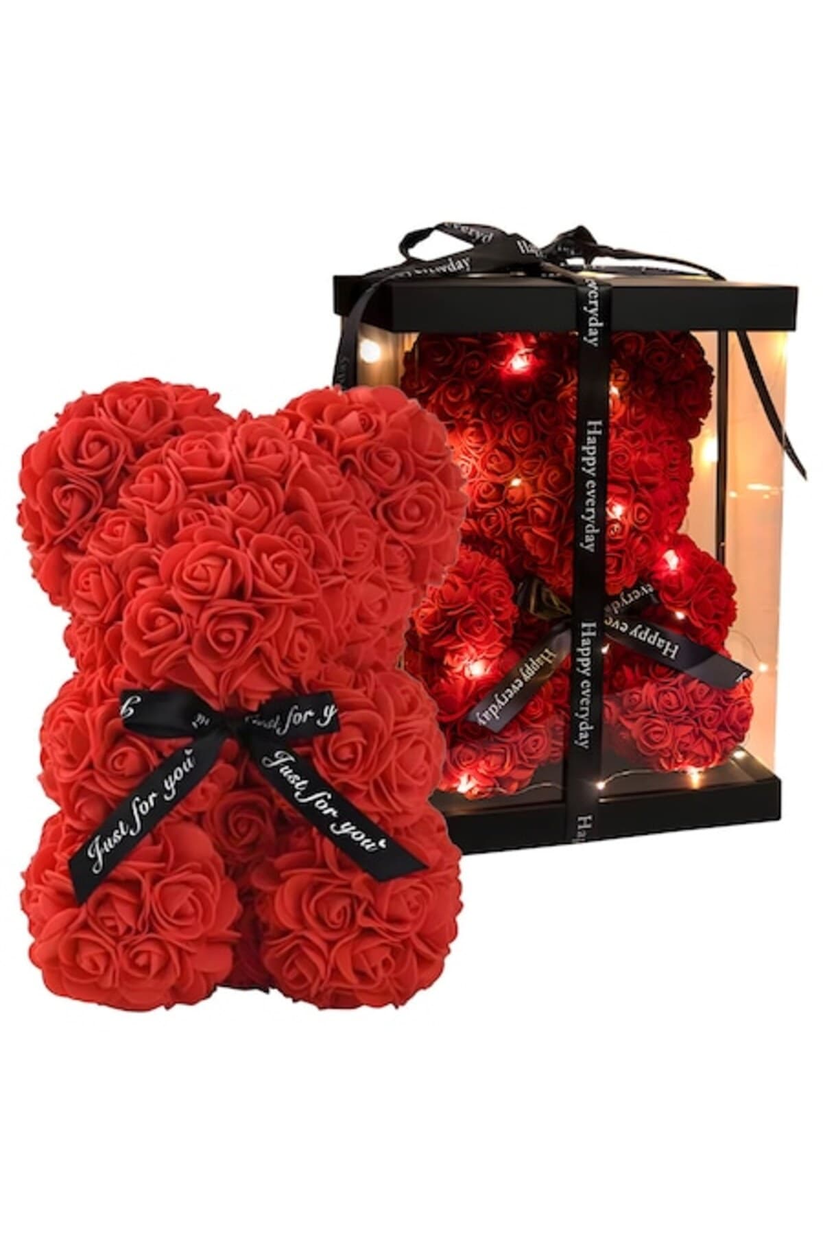 Fotografie produs: Ursulet de plus cu trandafiri 25 cm