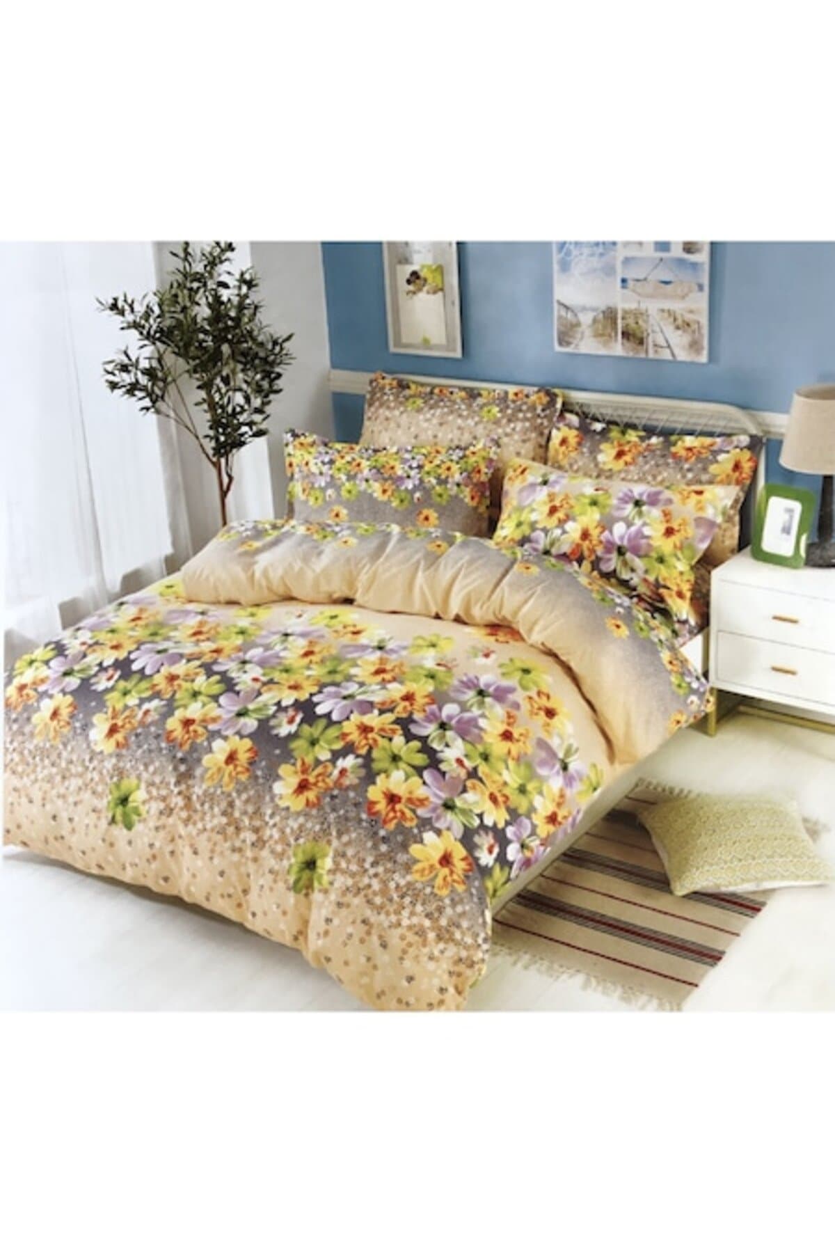 Fotografie produs: Set de lenjerie de pat, Shop Like A Pro®, 6 piese cu cearsaf universal pentru saltea 160×200 si 180×200,