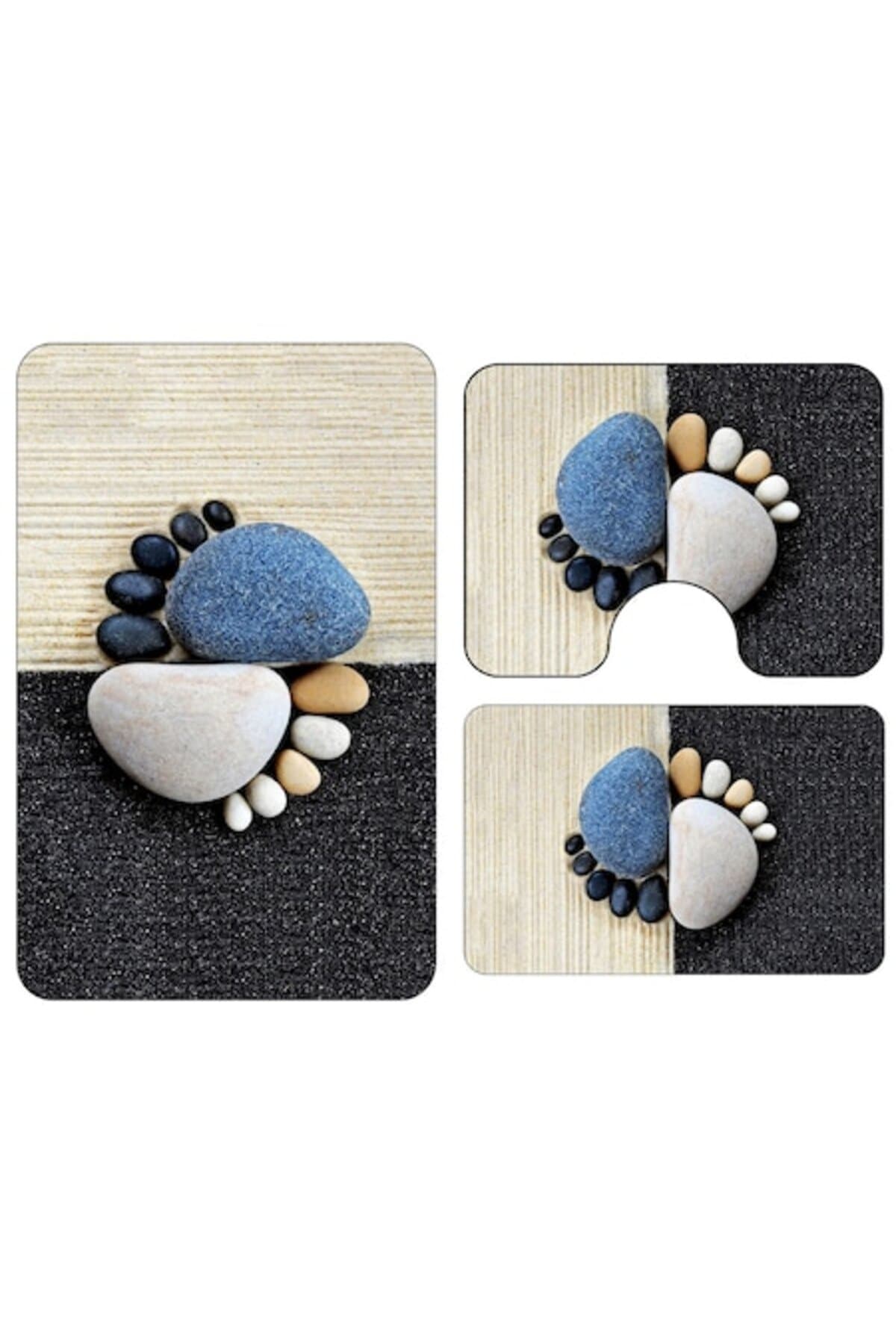 Fotografie produs: Set de 3 covorase de baie antiderapante, multicolore, 60x90 cm