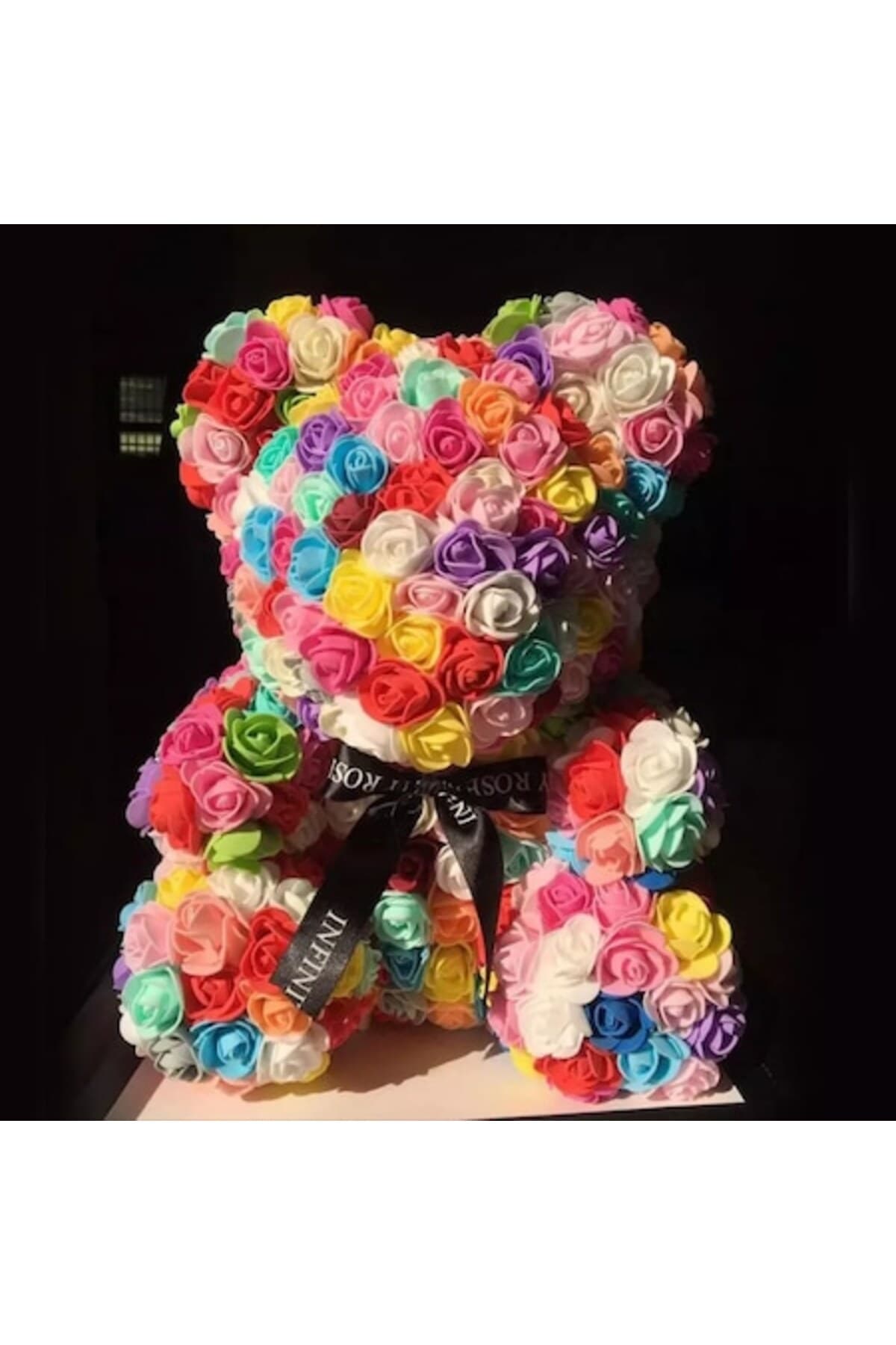 Fotografie produs: Ursulet de plus cu trandafir din spuma multicolora