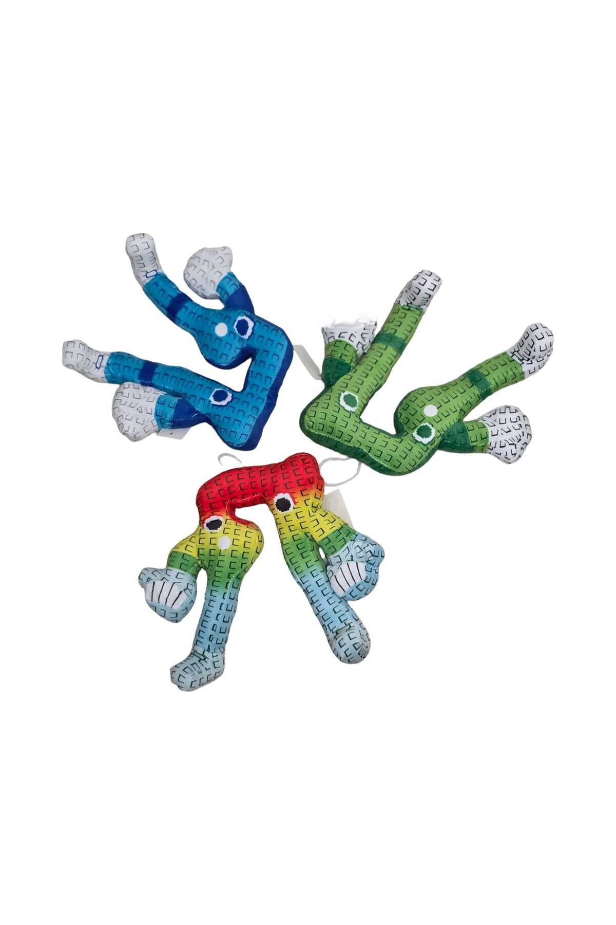 Fotografie produs: Set 3 Jucarie de plus Virtual Trend®,Six Seven, Jucarie pufoasa, Multicolor, Verde, Albastru , 23 cm