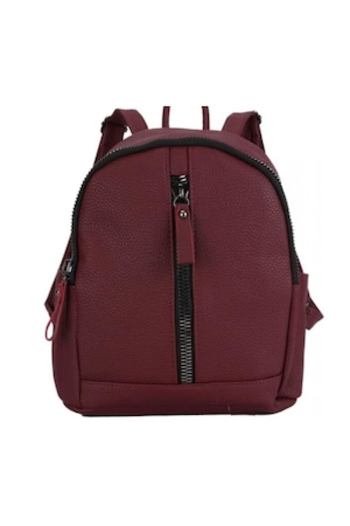 Fotografie produs: Rucsac de piele ecologica cu fermoar de dama visiniu