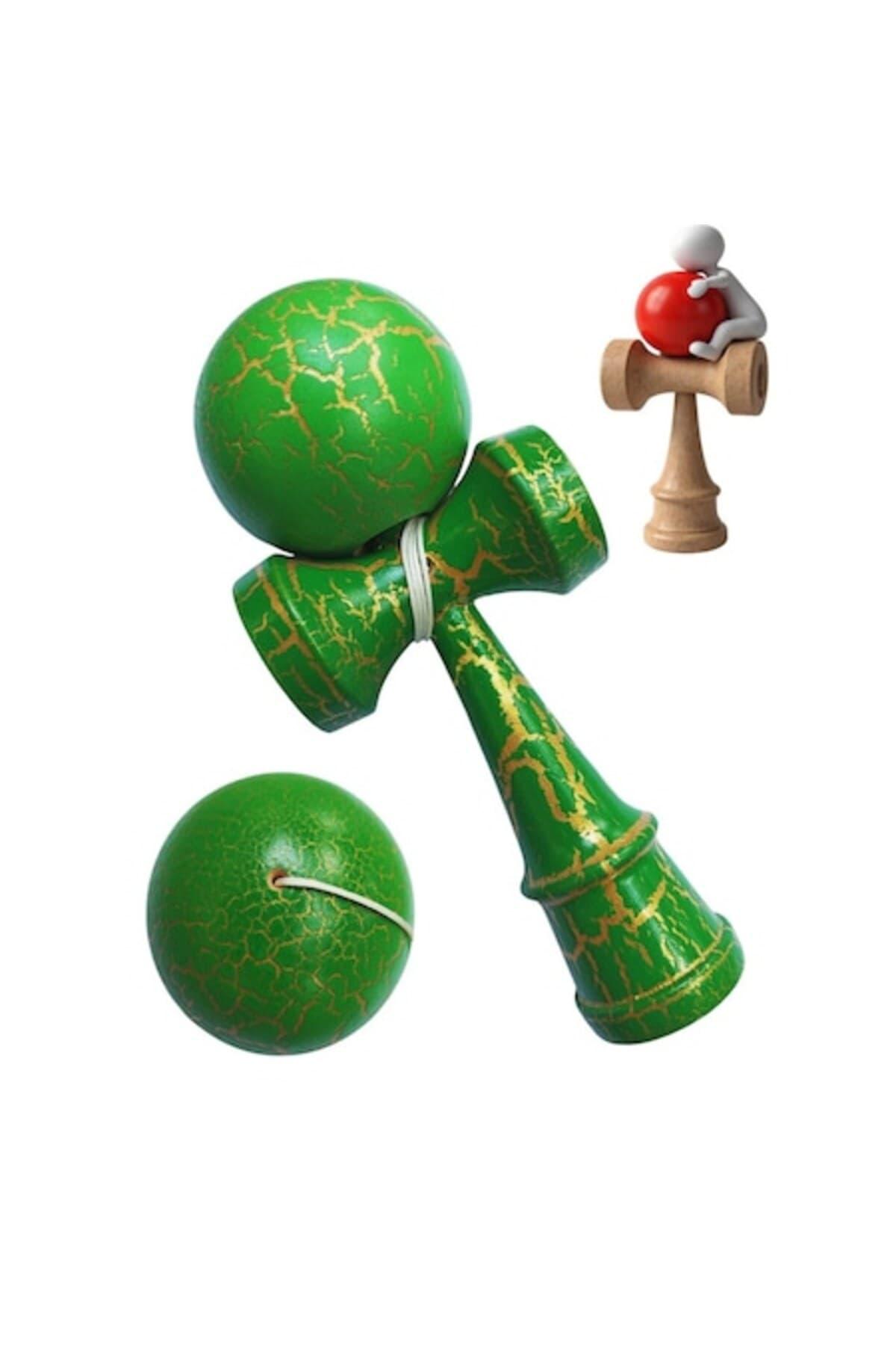 Fotografie produs: Kendama profesionala, bila din lemn, design crapat + autocolant pentru telefon