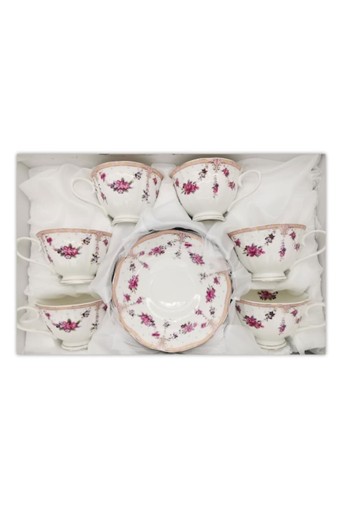 Fotografie produs: Set de 6 cesti cu farfurioare Violet Blossom