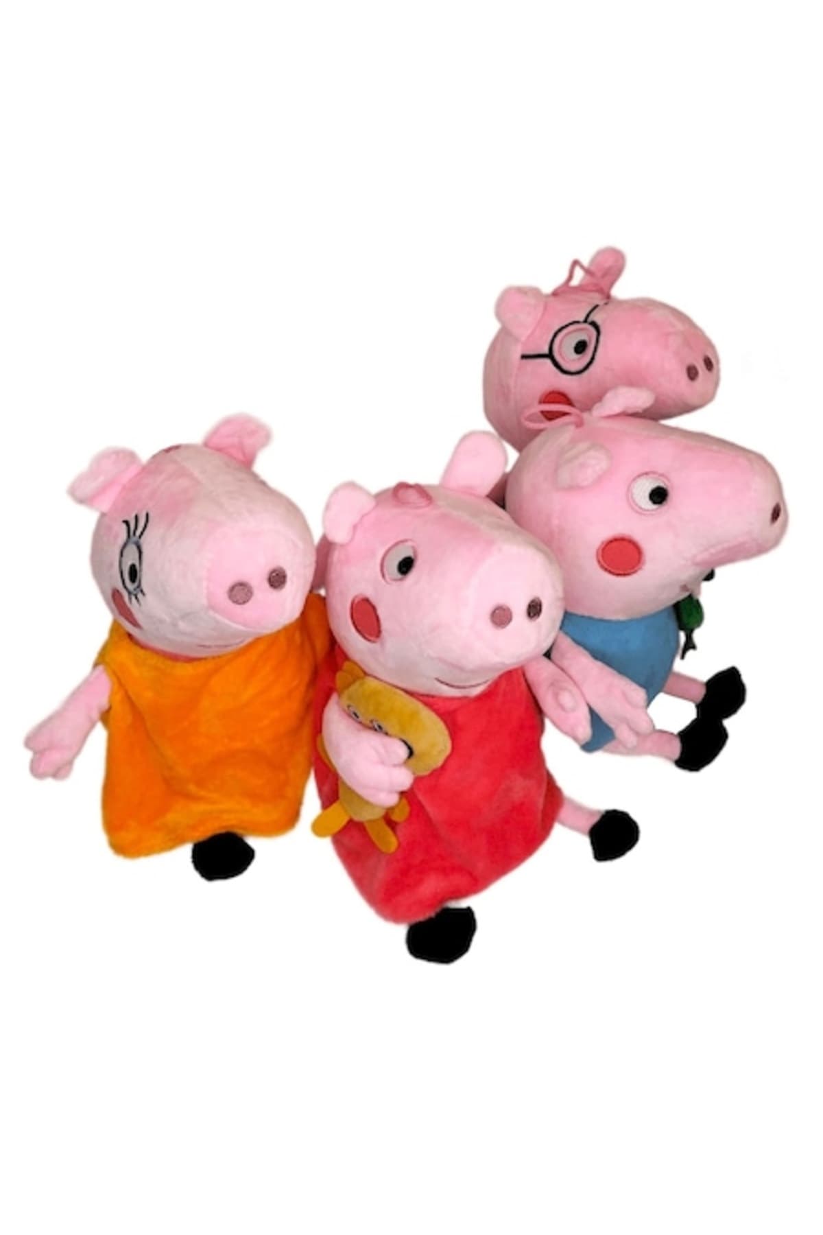 Fotografie produs: Set de 4 jucarii de plus , 30 cm, Peppa, George, Mumie si Tati Pig, multicolore