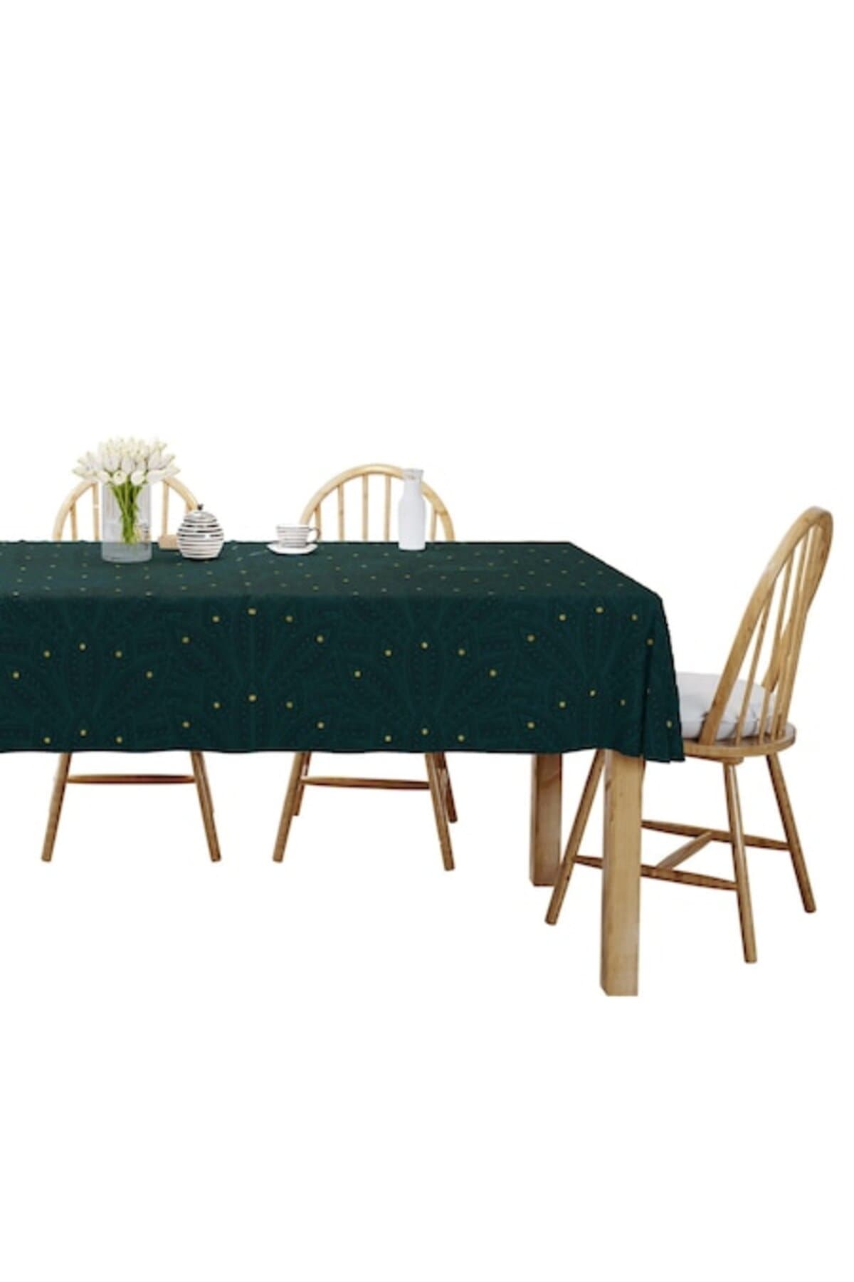 Fotografie produs: Fata de masa Detexpol, Bumbac, 140 x 220 cm, Verde / Auriu