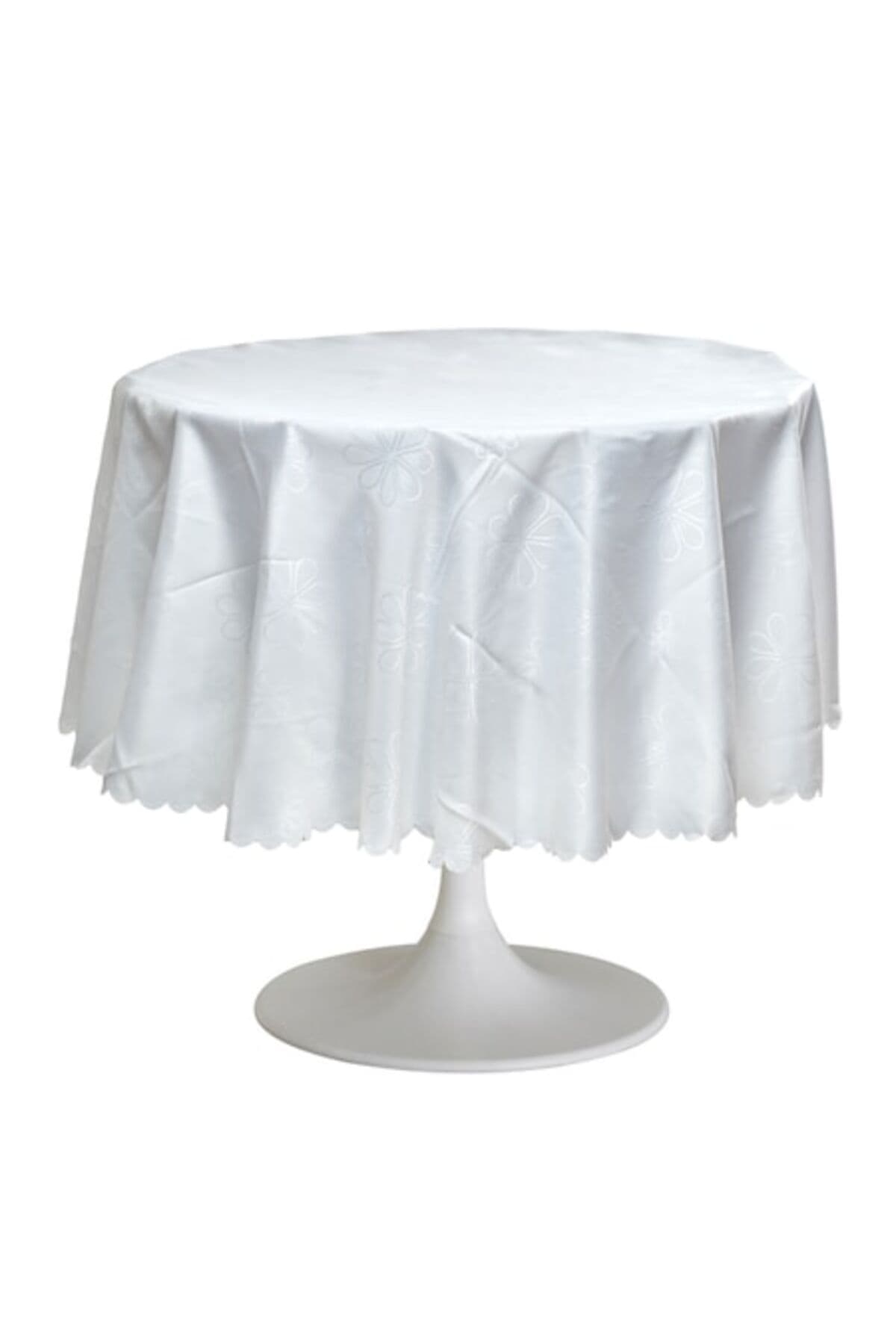 Fotografie produs: Fata de masa Jacquard anti-pete Heinner Home, 100% poliester, diametru 180 cm, alba, model 01