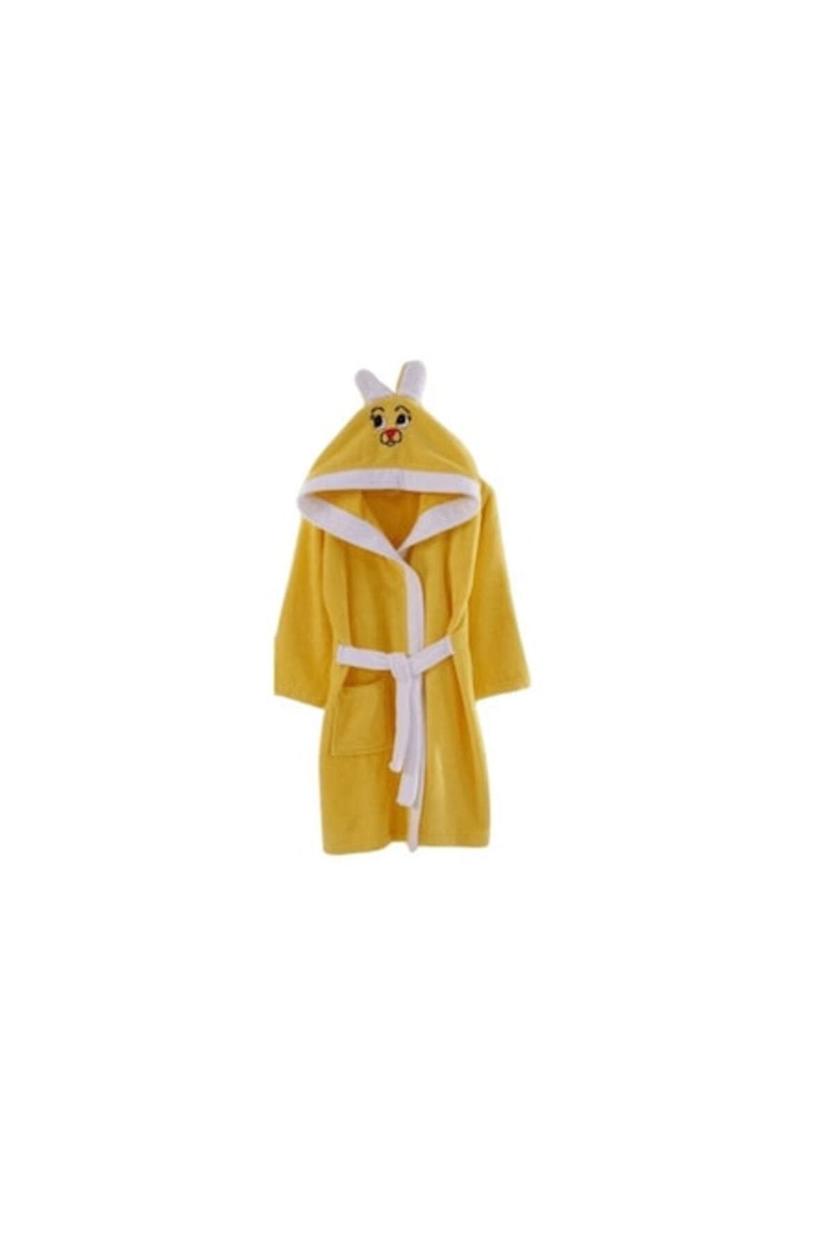 Fotografie produs: Halat de baie pentru copii 7-8 ani cu gluga, curea reglabila si buzunar galben - Concept E Efrall