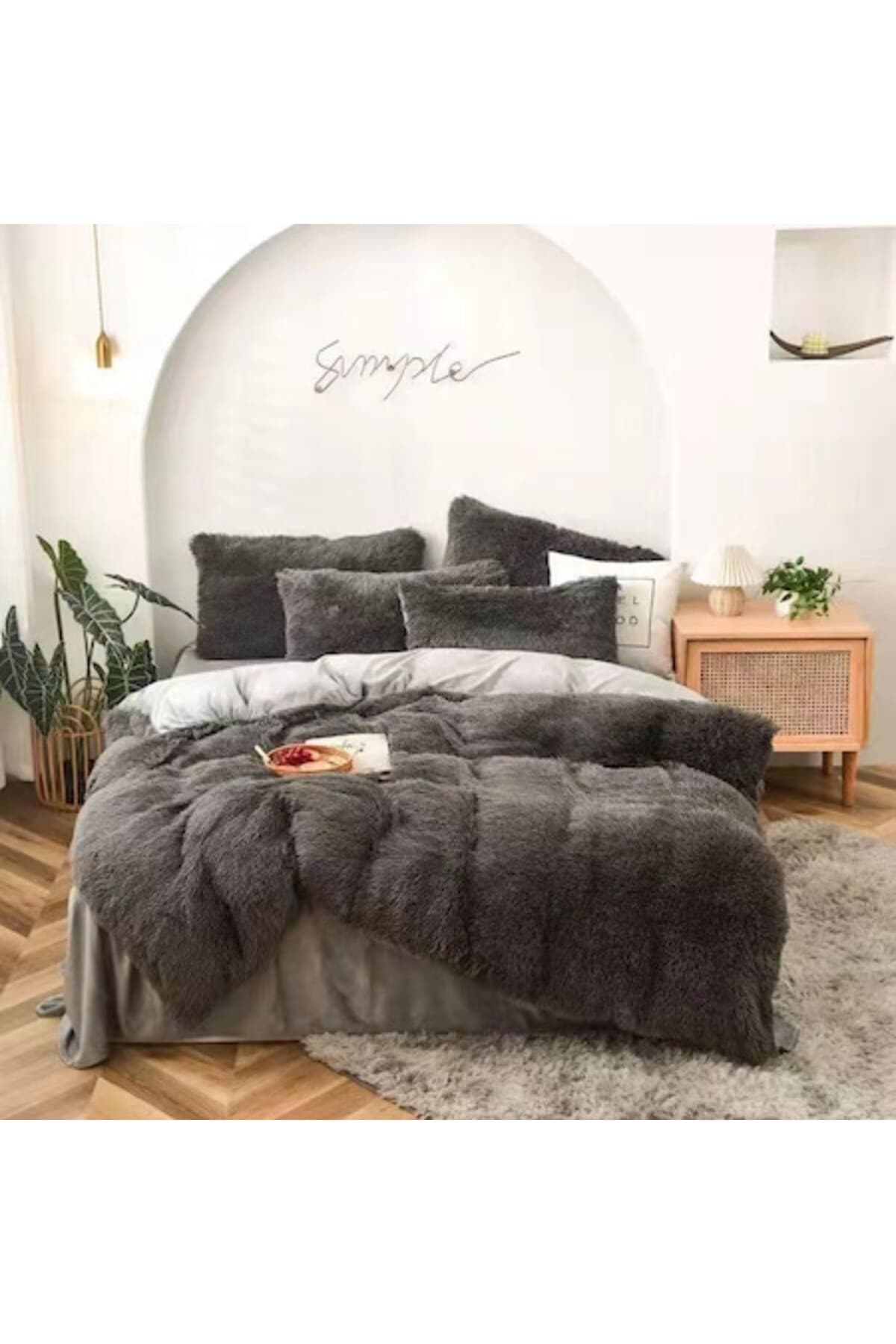 Fotografie produs: Set de lenjerie de pat Cocolino super pufos, 6 piese, pat dublu, gri