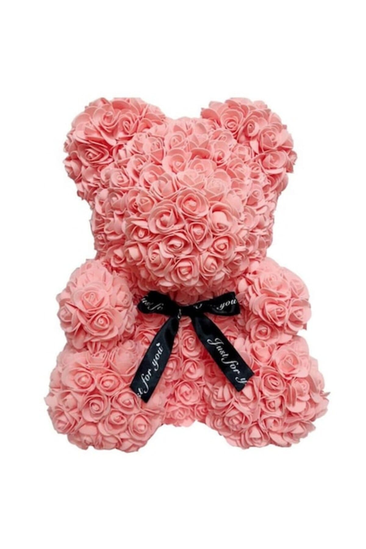 Fotografie produs: Ursulet roz decorat cu trandafiri din spuma