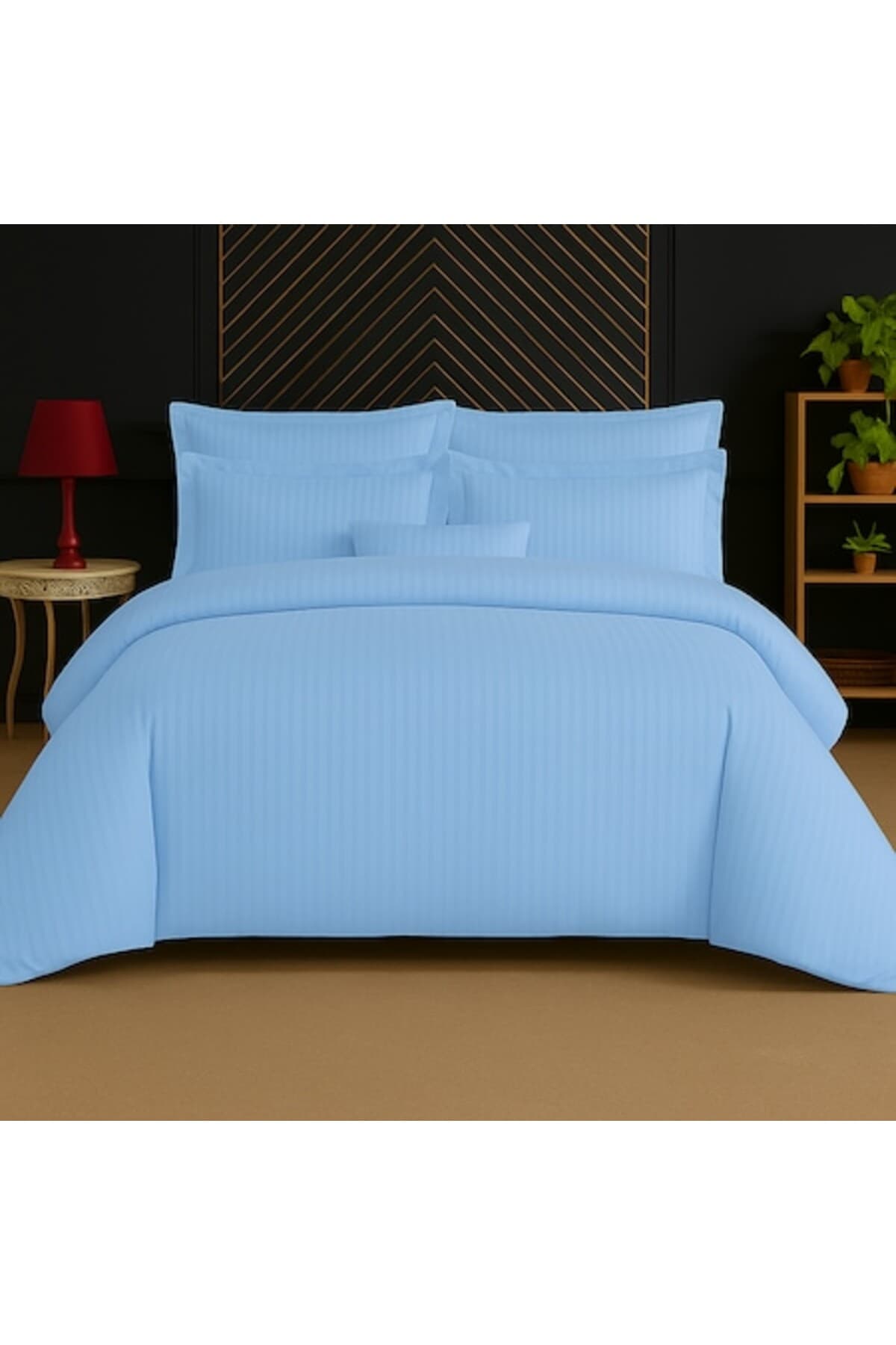 Fotografie produs: Set de lenjerie de pat Damasc, 6 piese, albastru