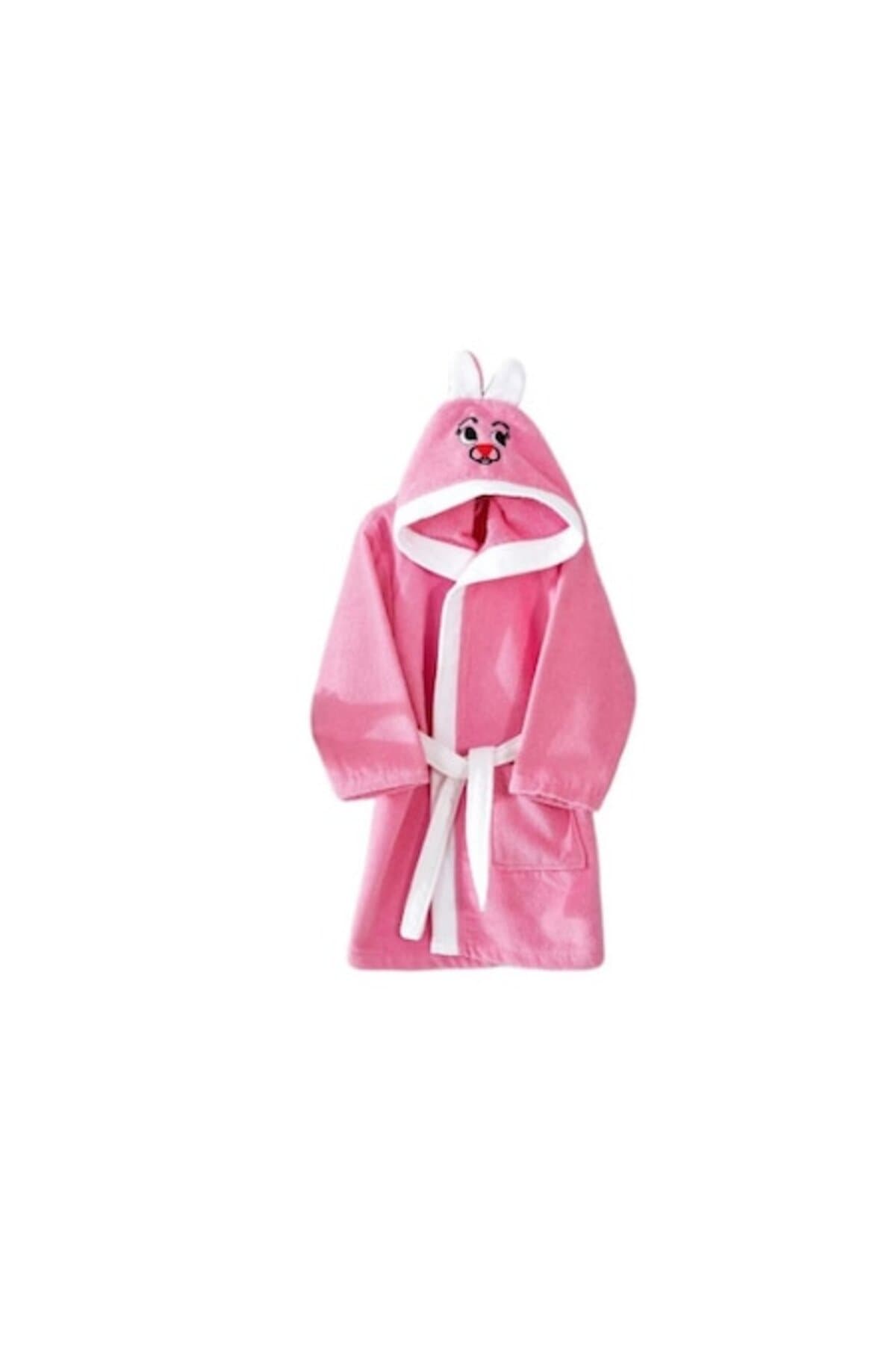 Fotografie produs: Halat de baie pentru copii cu gluga, snur reglabil si buzunar roz - Concept E EFRALL