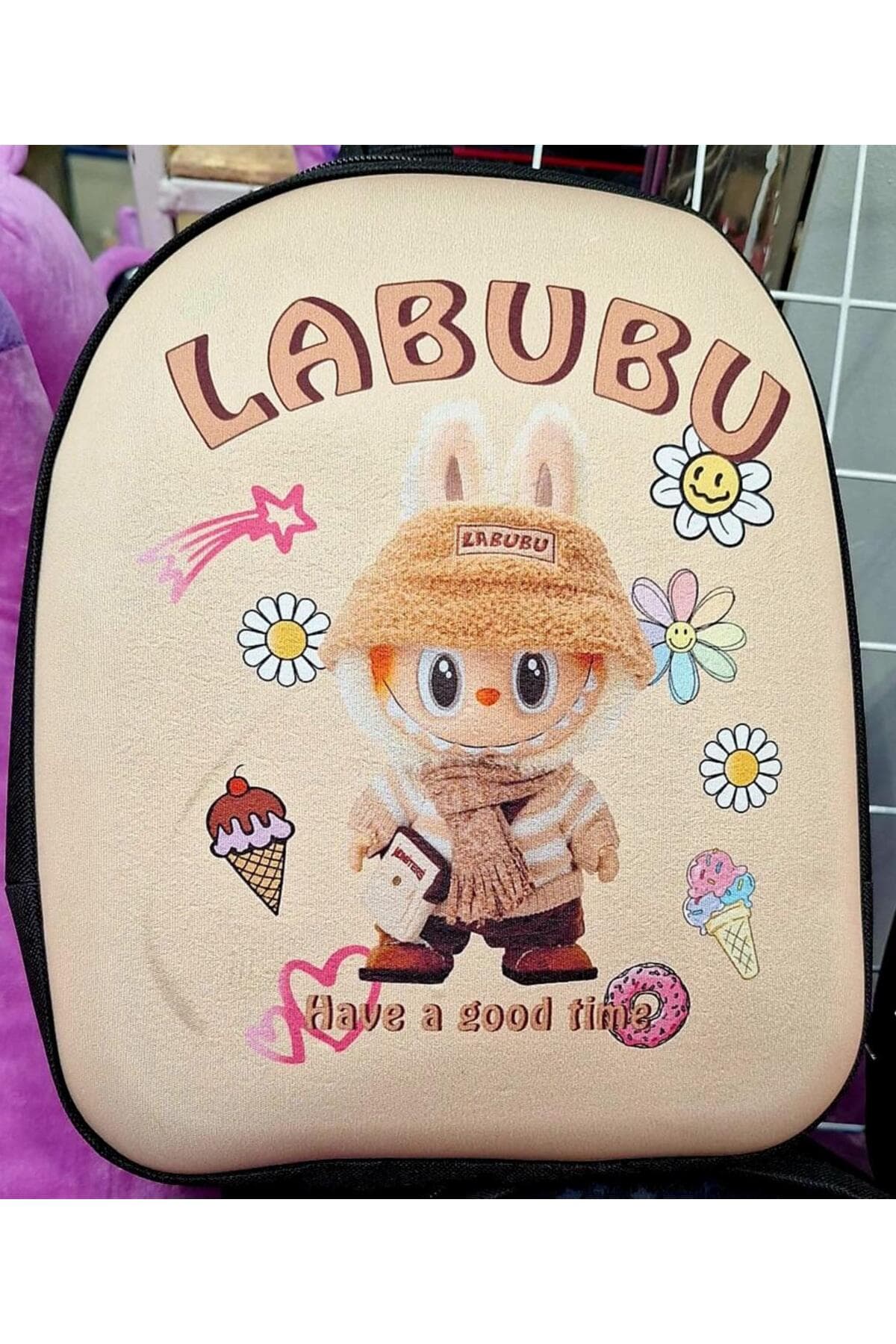 Fotografie produs: Ghiozdan scolar, Labubu, 38×28 cm, Galben, GS024