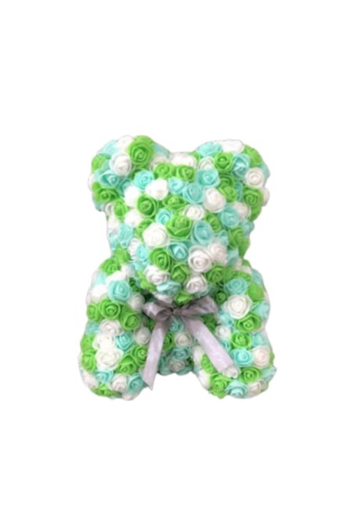 Fotografie produs: Ursulet cu trandafiri din spuma 25 cm in cutie
