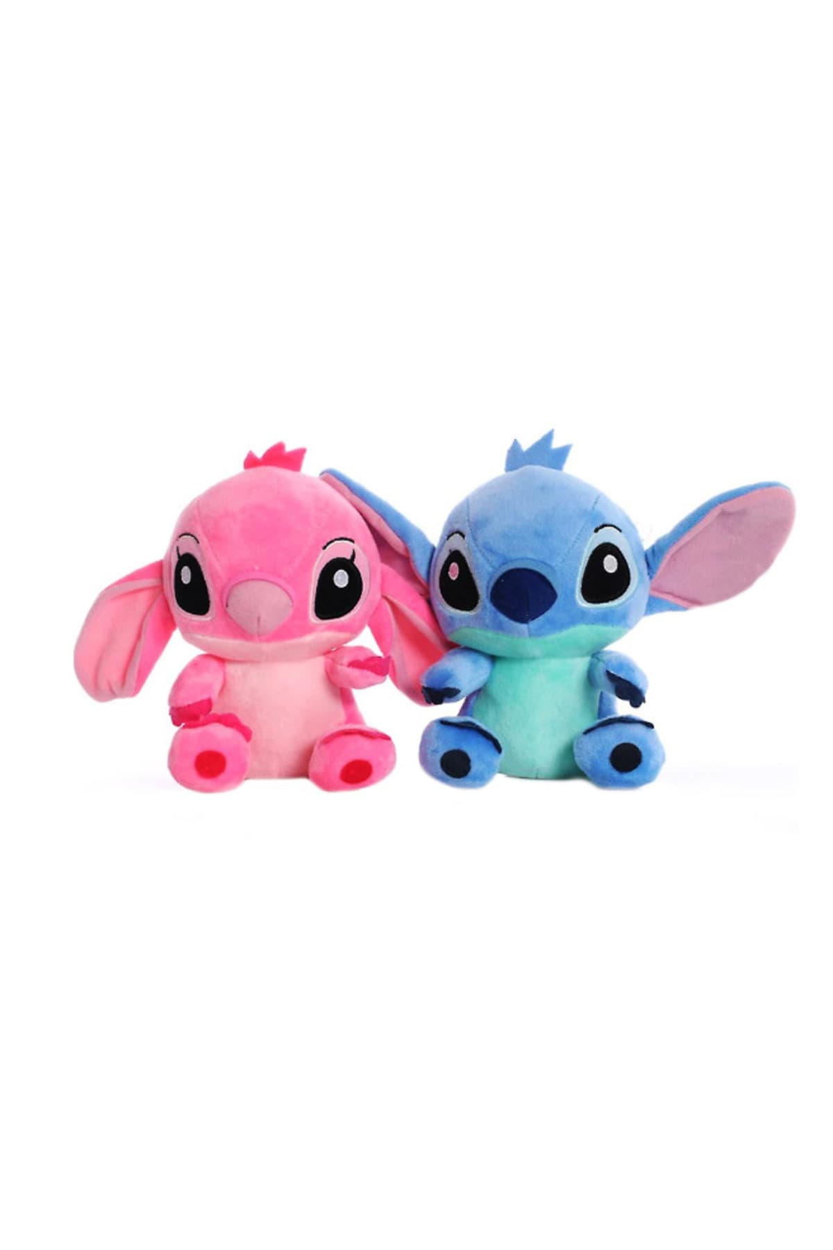 Fotografie produs: Set de jucarii de plus Stitch si Angel | Personaje Lilo si Stitch | 24 cm | Albastru sau Roz