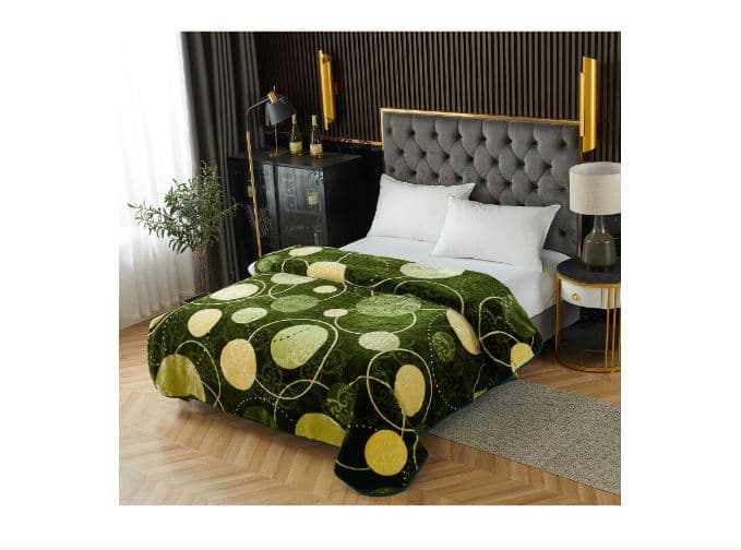 Fotografie produs: Patura groasa extra Cocolino 4, 5 kg - verde cu buline 200 x 230 cm