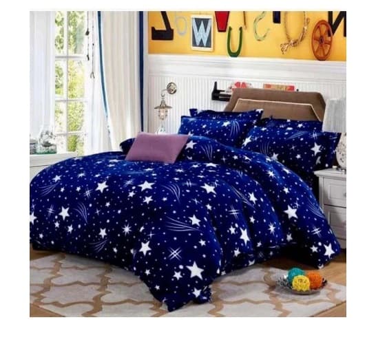 Lenjerie pufoasa Cocolino, model cer instelat - culoare albastru, set 4 piese 200 x 230 cm Concept by E Efrall