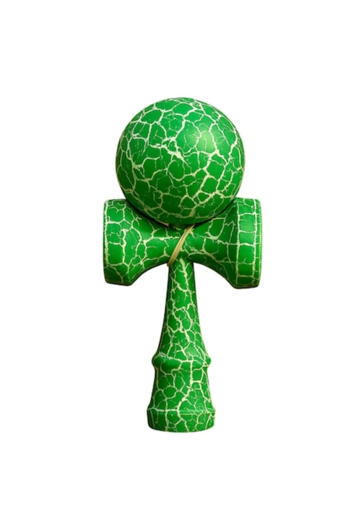 Fotografie produs: Kendama profesionala, din lemn, model CRACK, 18 cm, verde/alb