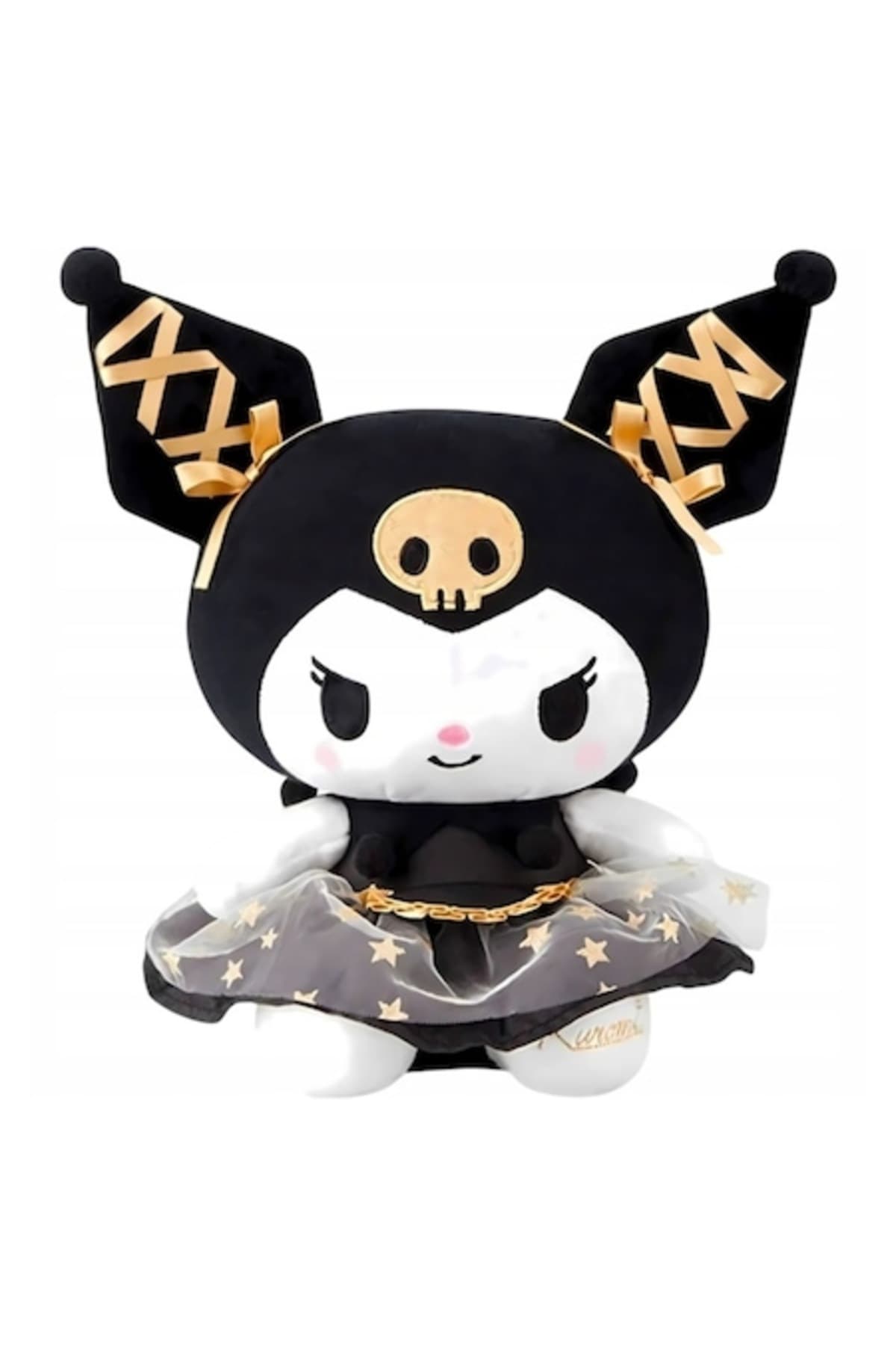 Fotografie produs: Kuromi - Jucarie/Perna, Negru cu Accente Aurii, 45 cm, Plus Moale - Multicolor