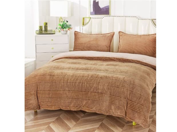 Fotografie produs: Lenjerie pat dublu, Super Pufoasa COCOLINO, 4 piese, bej-Concept E Efrall