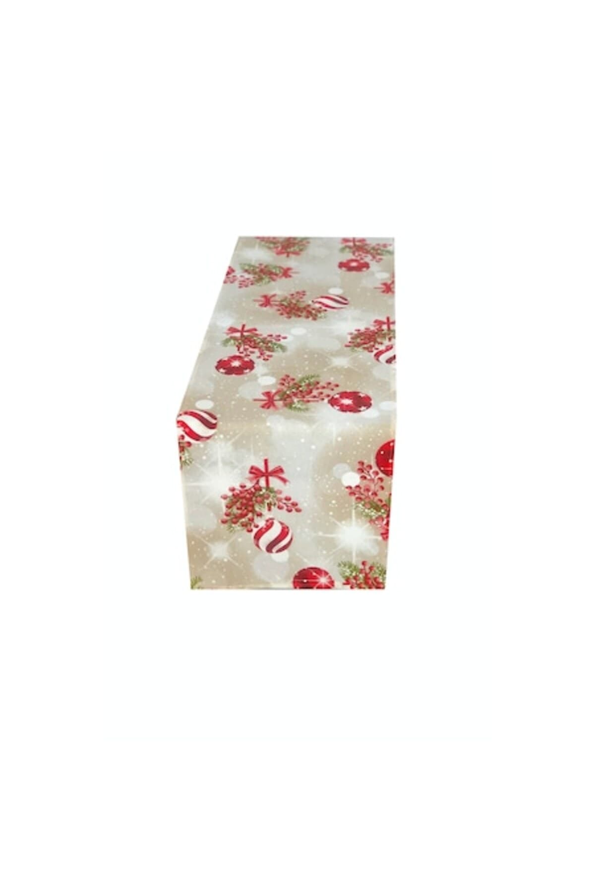 Fotografie produs: Fata de masa, Traversa globuri bej Craciun, 30 x 180 cm