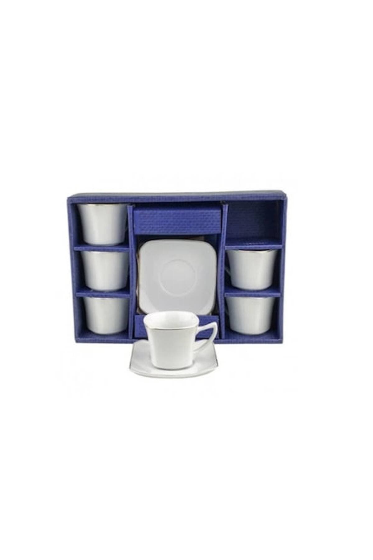 Fotografie produs: Set de sase cesti ceramice si sase farfurii patrate 90 ml - Concept E Efrall