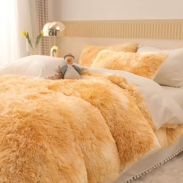 Fotografie produs: Set Lenjerie Super Pufoasa Cocolino, Model Fluffy, 6 piese, Pat 2 Persoane 200 x 230 bej Concept E Efrall