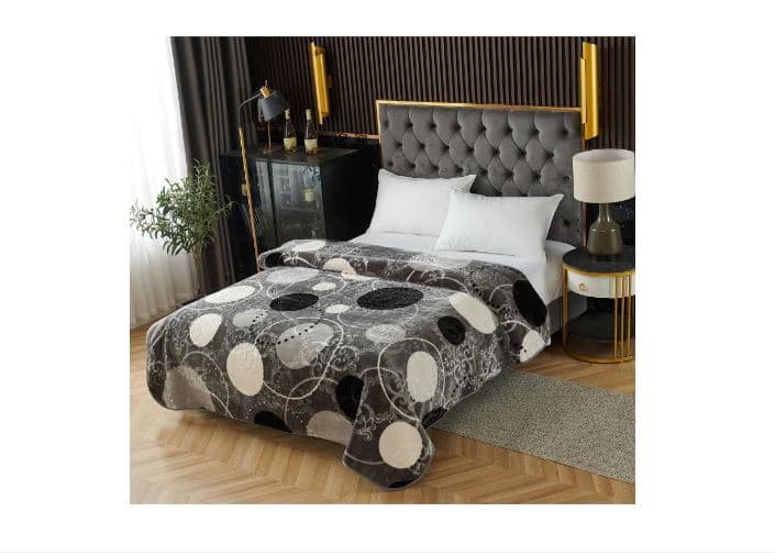 Fotografie produs: Patura groasa extra Cocolino 4, 5 kg -Gri cu buline 200 x 230 cm