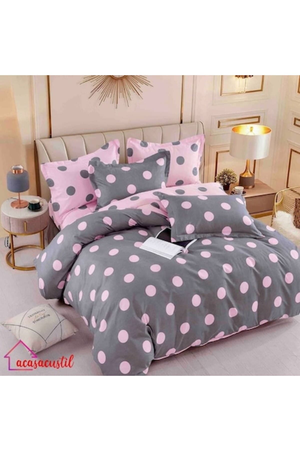 Fotografie produs: Set lenjerie de pat Cocolino, 6 piese, design cu buline