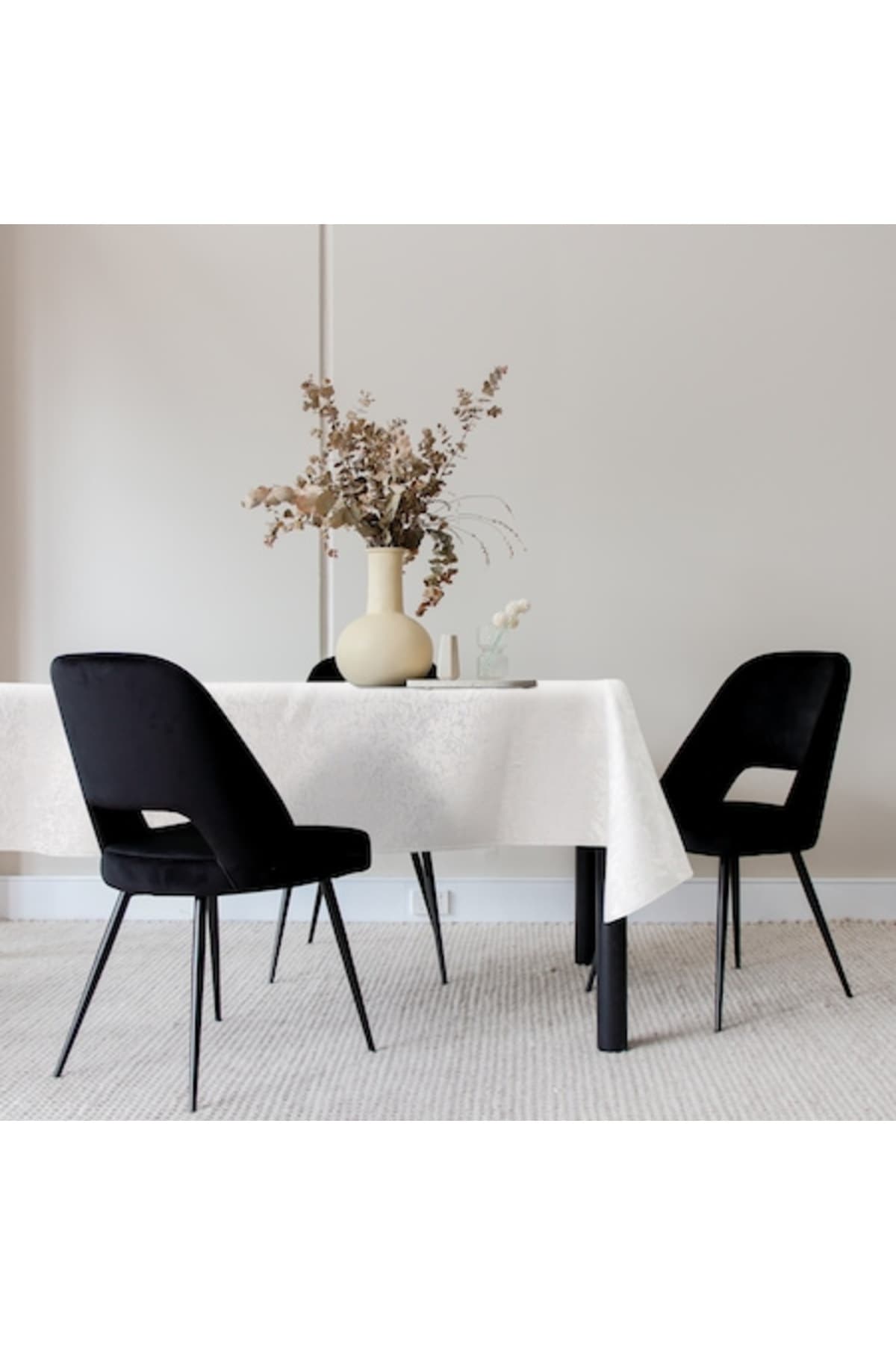 Fotografie produs: Fata de masa Jacquard, Lecwoll, rezistenta la apa, poliester, 140x240 cm, alba