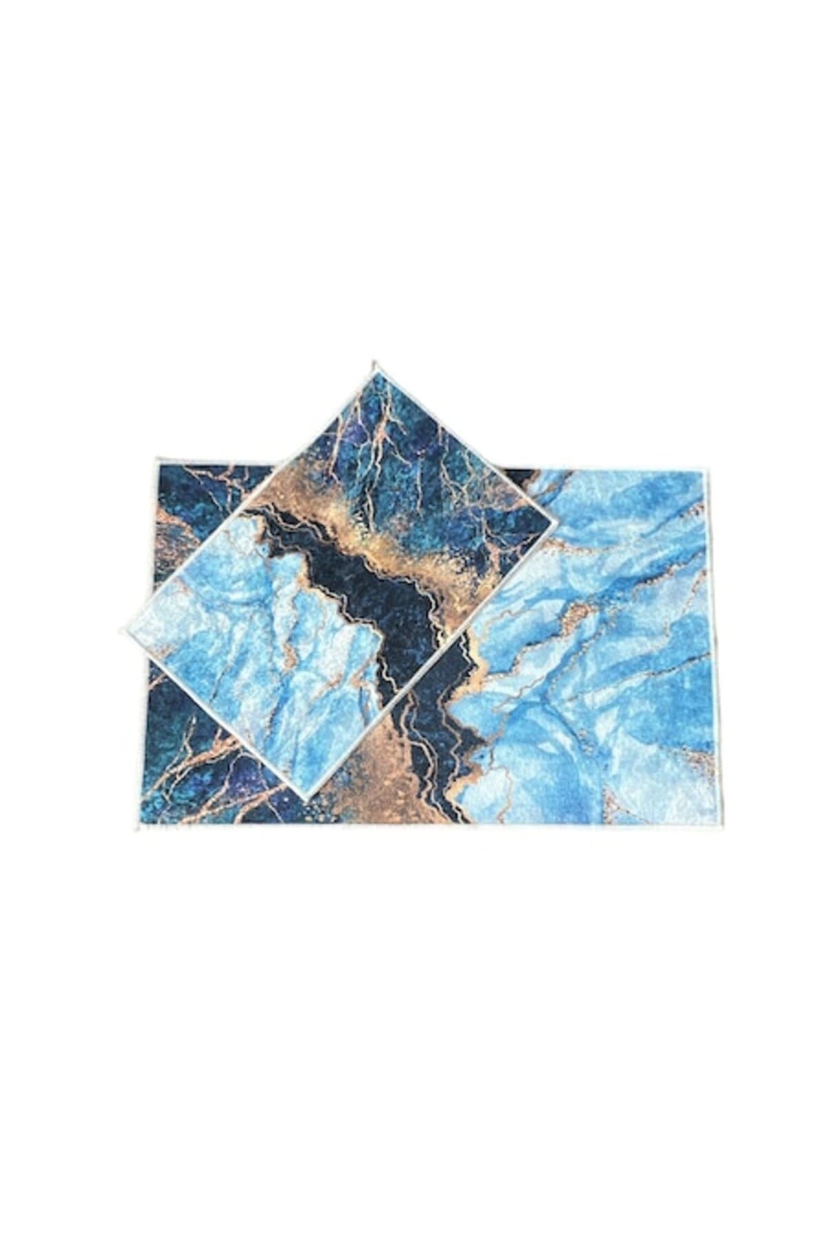 Fotografie produs: Set covorase de baie antiderapante, 2 piese, 60x90cm, 40x60cm, albastru