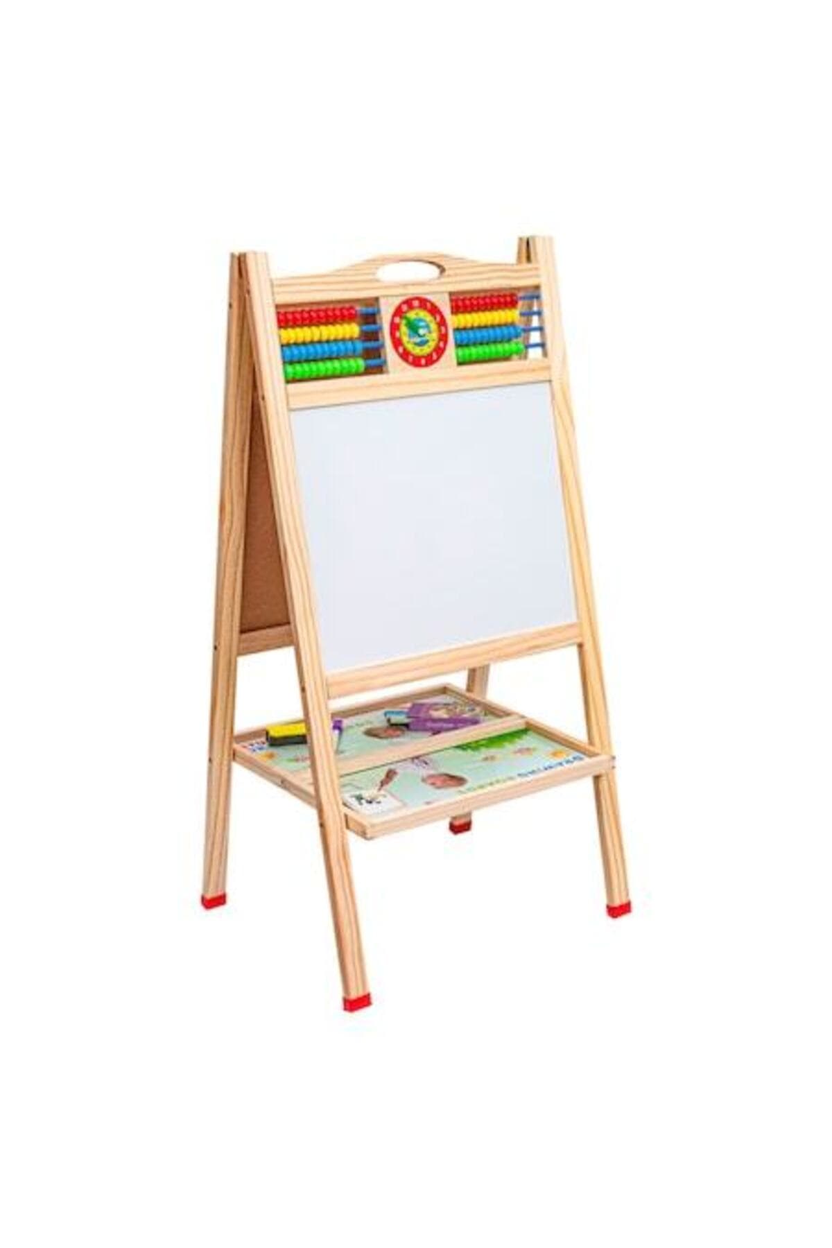 Fotografie produs: Tabla interactiva din lemn, cu 2 fete, cu accesorii, tejghea si ceas